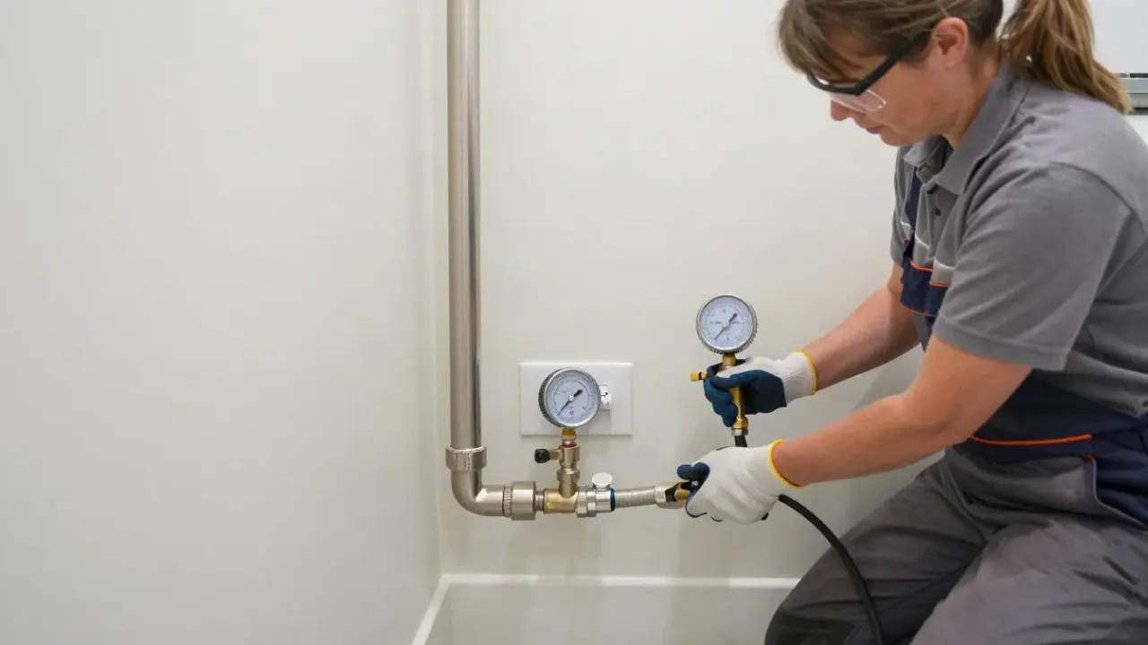 Gas Line Repair in Fountain Valley, California: finished installation of a shiny, newly installed flexible stainless steel