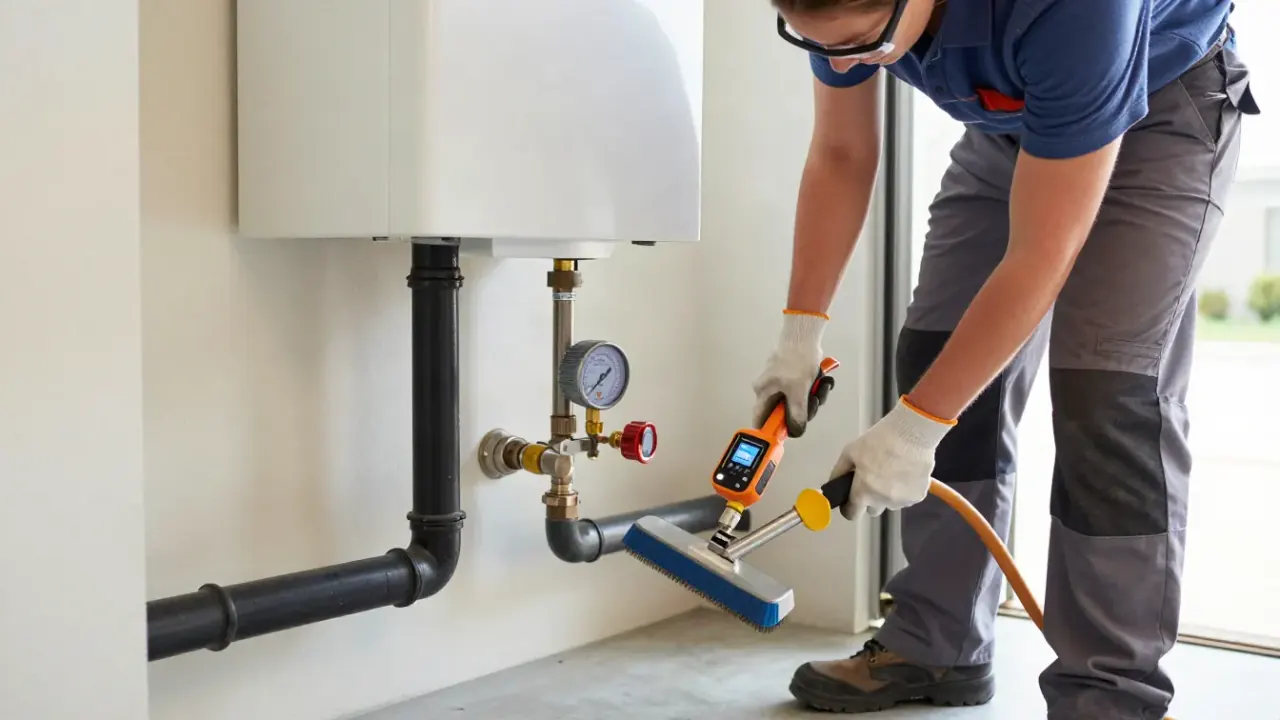 Gas Leak Detection and Repair in Fountain Valley, California: licensed gas fitter sweeping an electronic gas leak detector